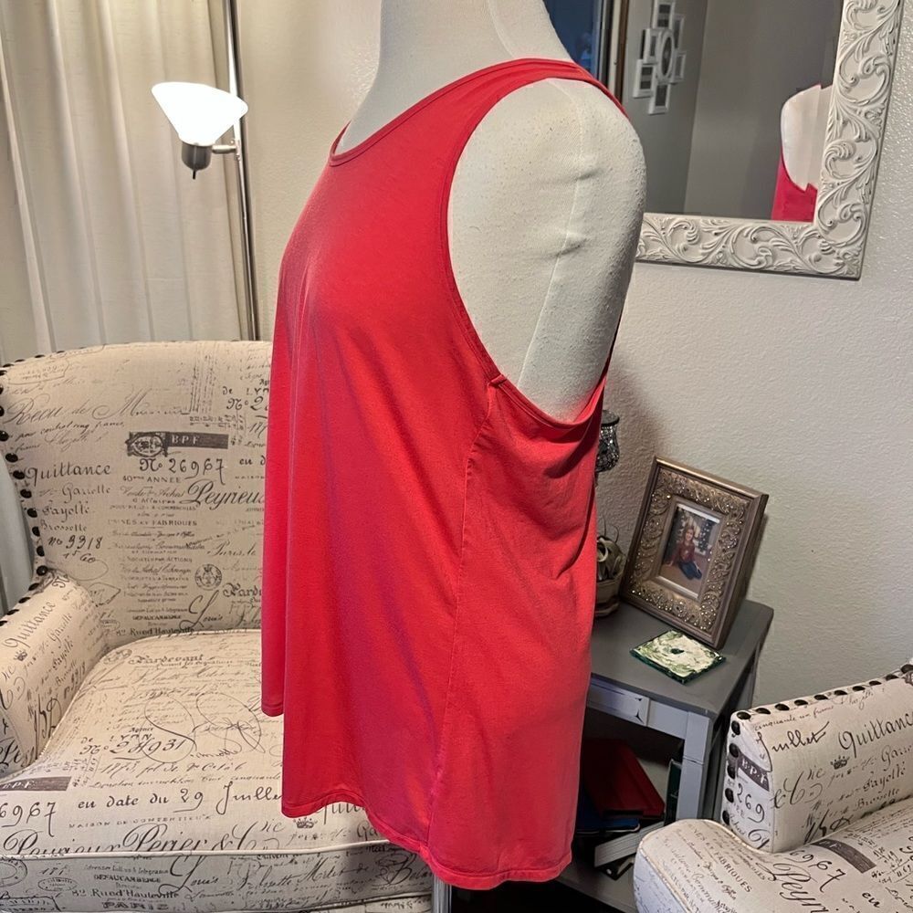 NWOT Athleta Open Back Draped Tank Top Coral Red Sleeveless Women’s - Picture 5 of 8